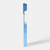 Klassiek blauw geometrisch maasvormpatroon monogra iPhone hoesje (Linkerkant)