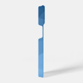 Klassiek blauw geometrisch maasvormpatroon monogra iPhone hoesje (Rechterkant)