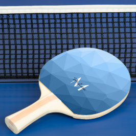Klassiek blauw geometrisch maasvormpatroon monogra tafeltennisbatje
