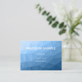 Klassiek blauw geometrisch maasvormpatroon monogra visitekaartje (Staand voorkant)