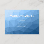 Klassiek blauw geometrisch maasvormpatroon monogra visitekaartje (Voorkant)