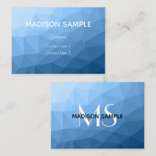 Klassiek blauw geometrisch mesh ombre patroon Mono Visitekaartje
