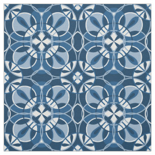 Klassiek blauw geometrisch patroon stof