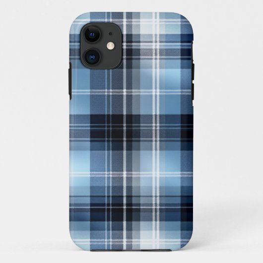 Klassiek blauw geplakt patroon – trendy Tartan Des Case-Mate iPhone Case (Achterkant)
