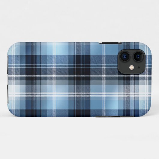 Klassiek blauw geplakt patroon – trendy Tartan Des Case-Mate iPhone Case (Achterkant (horizontaal))
