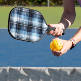 Klassiek blauw geplakt patroon – trendy Tartan Des Pickleball Paddle