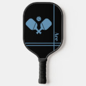 Klassiek blauw geplakt patroon – trendy Tartan Des Pickleball Paddle (Achterkant)