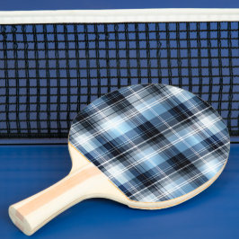 Klassiek blauw geplakt patroon – trendy Tartan Des Tafeltennisbatje