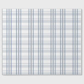 Klassiek Blauw Geruit Cadeaupapier (Vlak)