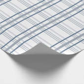 Klassiek Blauw Geruit Cadeaupapier (Hoek)