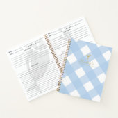 Klassiek blauw Gingham Blank cocktail recept Notitieboek (Binnen)