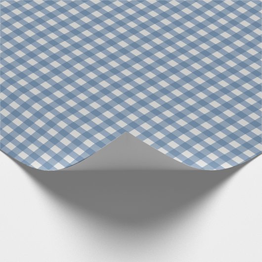 Klassiek blauw Gingham inpakpapier (Hoek)