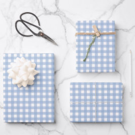 Klassiek Blauw Gingham Rut Inpakpapier Vel