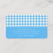 Klassiek Blauw Gingham Visitekaartje (Achterkant)