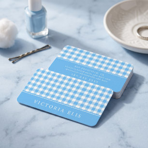 Klassiek Blauw Gingham Visitekaartje