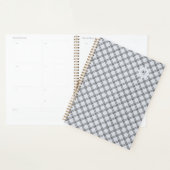 Klassiek Blauw Grijs Plakken met Monogram Planner (Display)