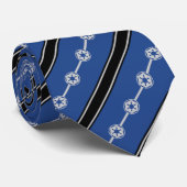 Klassiek blauw grijs zwart patroon met strepen stropdas (Opgerold)