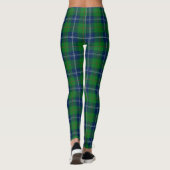 Klassiek blauw, groen kerstfeest met open patronen leggings (Achterkant)