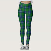 Klassiek blauw, groen kerstfeest met open patronen leggings (Voorkant)