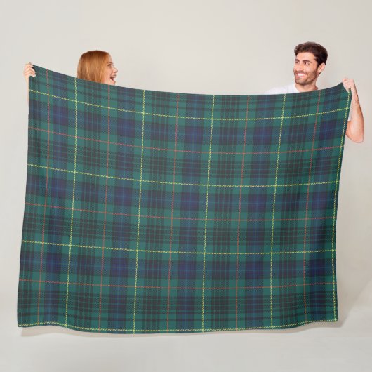Klassiek Blauw Groen Plaid Fleece Deken (In situ)