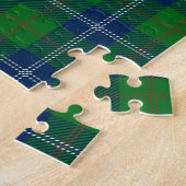 Klassiek Blauw Groen Tartan Gepersonaliseerd Legpuzzel (Zijkant)