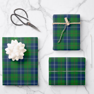 Klassiek blauw groen toneelpatroon  inpakpapier vel