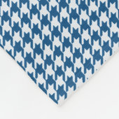 Klassiek blauw houndstooth, teddybeer, fleece deken (Hoek)