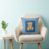 Klassiek Blauw Houndstooth, Teddydier, Kussen (Stoel)