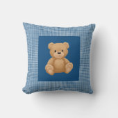 Klassiek Blauw Houndstooth, Teddydier, Kussen (Voorkant)