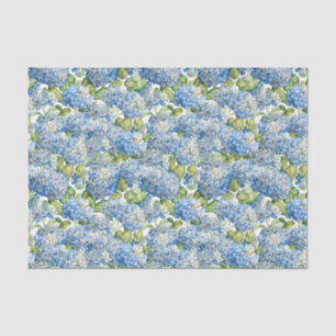 Klassiek Blauw Hydrangea Floral Pattern Tissuepapier