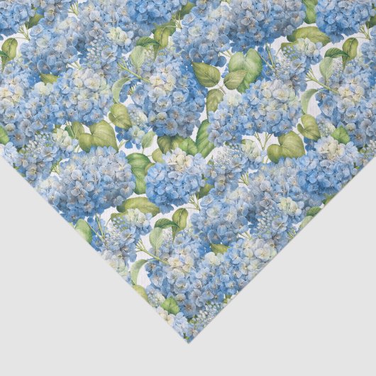 Klassiek Blauw Hydrangea Floral Pattern Tissuepapier (Detail)