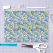  Klassiek Blauw Hydrangea Floral Pattern Tissuepapier (Craft)