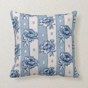 Klassiek blauw Ivory Floral Theme Pillow Kussen