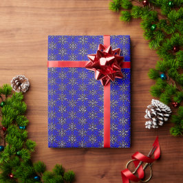 Klassiek blauw kerstontwerp cadeaupapier