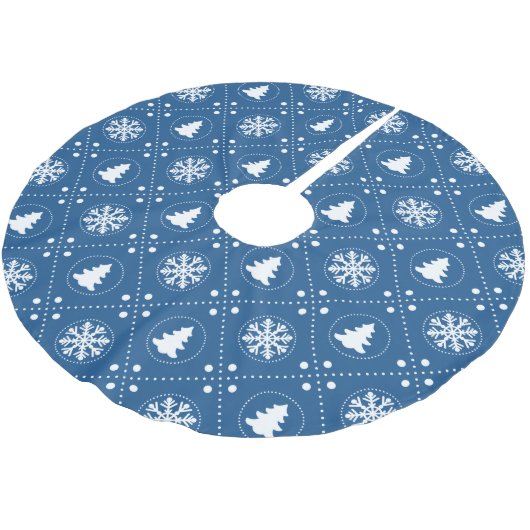 Klassiek blauw kerstpatroon van de winter kerstboom rok (Gekanteld)