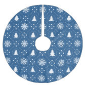 Klassiek blauw kerstpatroon van de winter kerstboom rok (Voorkant)