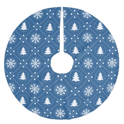 Klassiek blauw kerstpatroon van de winter kerstboom rok (Voorkant)