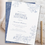 Klassiek blauw lijn getekend bloemig Vrijgezellenf Kaart<br><div class="desc">Elegant Blue Line Drawn Floral Bridal Shower Uitnodiging Deze prachtige bruids douche uitnodiging zal alleen de perfecte touch van elegantie aan uw evenement toevoegen.</div>
