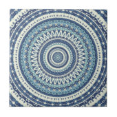 Klassiek blauw Mandala Tegeltje (Voorkant)