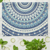 Klassiek blauw Mandala Theedoek (Gevouwen)