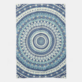 Klassiek blauw Mandala Theedoek (Verticaal)