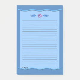 Klassiek blauw met Wavy Borders - Lined AH2015 Post-it® Notes