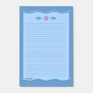 Klassiek blauw met Wavy Borders - Lined AH2015 Post-it® Notes