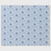 Klassiek blauw met wit Antiek Chinoiserie Patroon Cadeaupapier (Vlak)