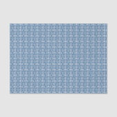 Klassiek blauw met wit haakpatroon tissuepapier (Voorkant)