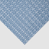 Klassiek blauw met wit haakpatroon tissuepapier (Detail)