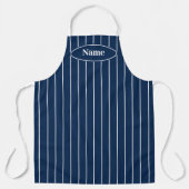 Klassiek blauw met witte pin streep koken schort (Voorkant)