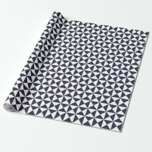 Klassiek blauw modern patroonpapier cadeaupapier