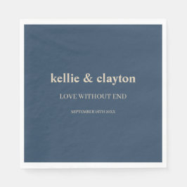 Klassiek blauw modern type huwelijk Napkins Servet