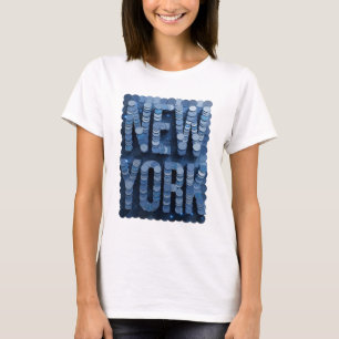 Klassiek Blauw NEW YORK Citaat Design T-shirt